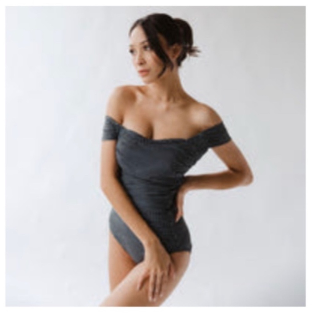 Albion Off-Shoulder Gray One Piece Swimsuit